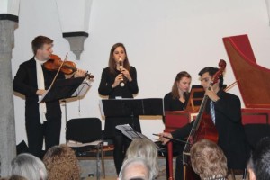 Das ausgezeichnete Ensemble „Fontana di Musica“: Christian Handschke, Elisabeth Wirth, Elina Albach und Christoph Urbanetz. Foto: Schuette