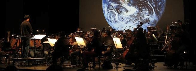Orchesterprobe für "The Pulse of the Planet"